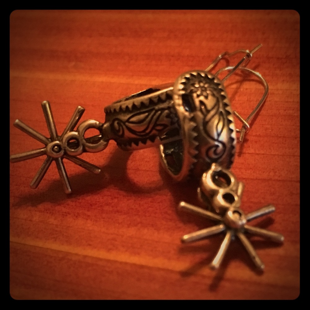 Vintage Sterling Silver Spur Earrings